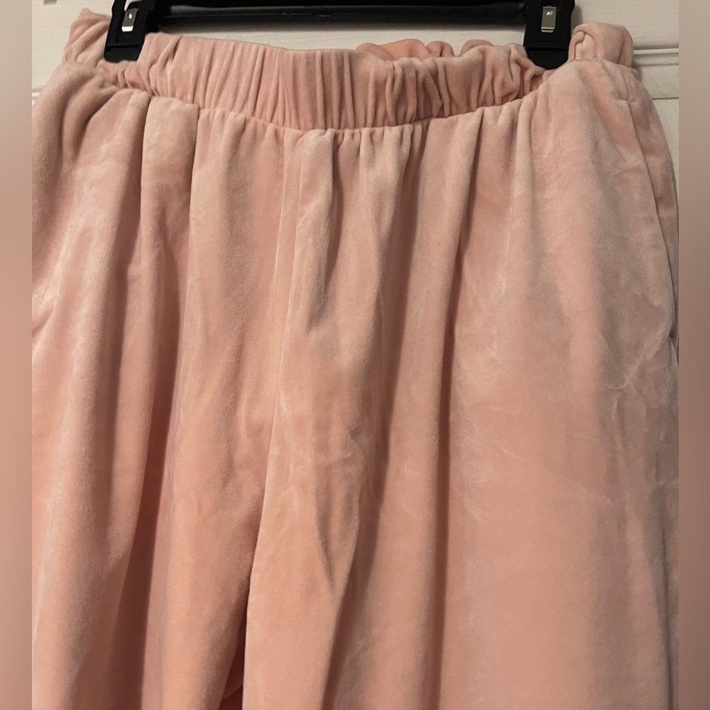 Old Navy blush pink velour joggers. Size large never worn - Picture 3 of 4